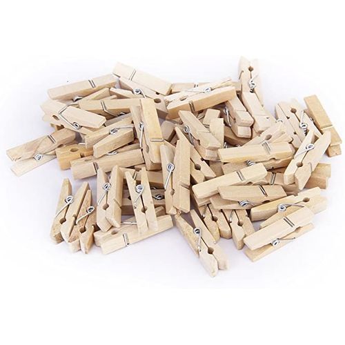 Lot De 40 Pinces A Linge En Bois