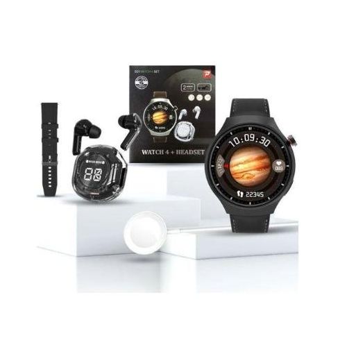 Montre Connectée WATCH 4+ avec Écouteurs Bluetooth – Couleur Noire