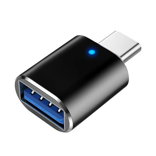 Convertisseur USB C en aluminium avec lumière bleue pour appareil de Type C adaptateur USB C vers USB 2.0 et USB 3.0 OTG a hot résistance