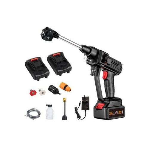 Nettoyeur haute pression sans fil 300W haute puissance avec buses 5 en 1 et deux batteries - Noir