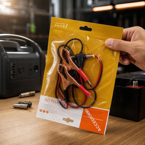 Câble de Connexion Batterie 12V – Pinces Crocodile Rouge/Noir vers DC Jack Universel