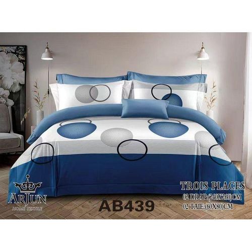 QUALITE ARJUN Lot De 2 Draps + 2 Taies – Design Élégant et Confort Assuré Pour 3 Places