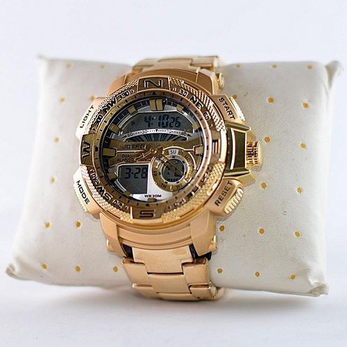 Montre Dual Chrono Analogique Et Numérique Joefox - Or