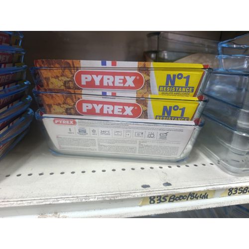 Plat à Loquet Rectangulaire en Verre Pyrex