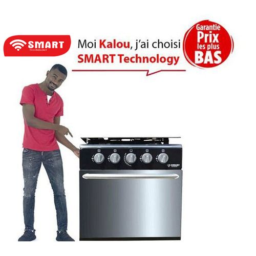 Mini Four 4 Feux Semi-Inox - Stmf-4 - Avec Four Vitre Miroir - 50 X 50 Cm - Noir - Garantie 6 Mois