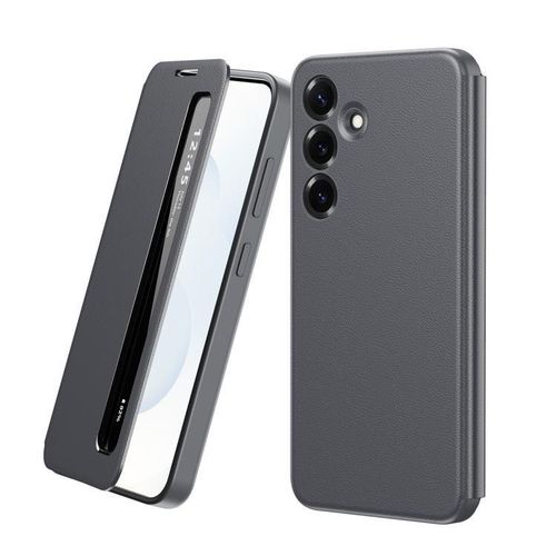 Étui intelligent fenêtre Smart View pour Samsung S25FE Gris