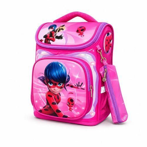 Sac à Dos Scolaire Enfant Rose – Motif Ladybug