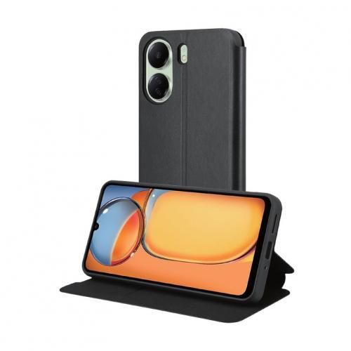 Etui A Rabat Xiaomi Redmi 13c + 2 Antichoc - Noir