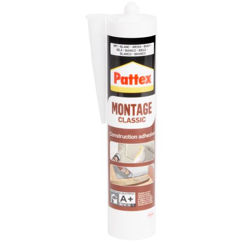 Colle D'assemblage Pattex, Classique, Blanc, Intérieur Et Extérieur, Adhérence Eleve, Pour Coller Materiaux Poreux Tel La Pierre, Le Béton Et Plâtre, Bois 400 G, Importé De France