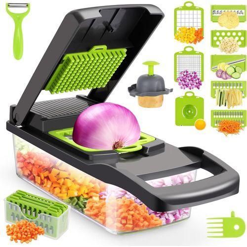 Mandoline Trancheuse Hachoir à Légumes CYFAZA Multifonction 13-en-1 pour Hachoirs à Oignons