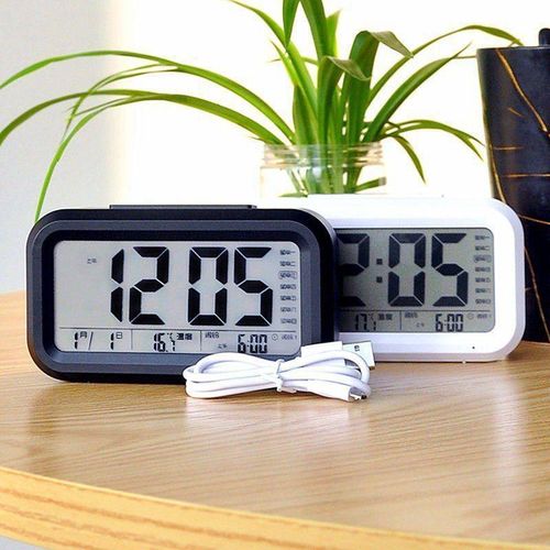 Horloge LCD Large Affichage - Température & Calendrier - Capteur de Lumière