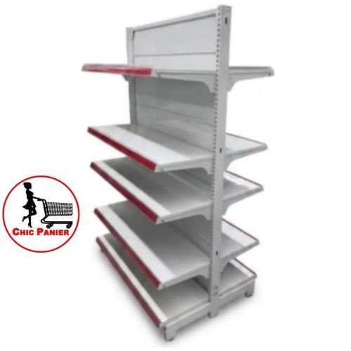Étagères de supermarché double face en métal- présentoir autoportant pour la vente au détail 120*80*164 cm