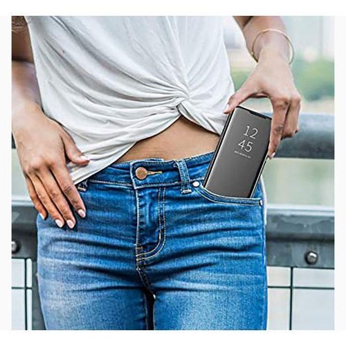 Étui à Rabat Effet Miroir Compatible Avec Samsung Galaxy A15 5G + Un Antichoc