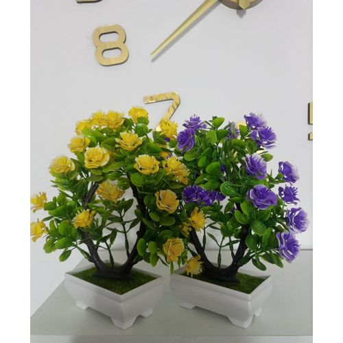 LOT DE 2 FLEURS ARTIFICIELLES DECORATIVES