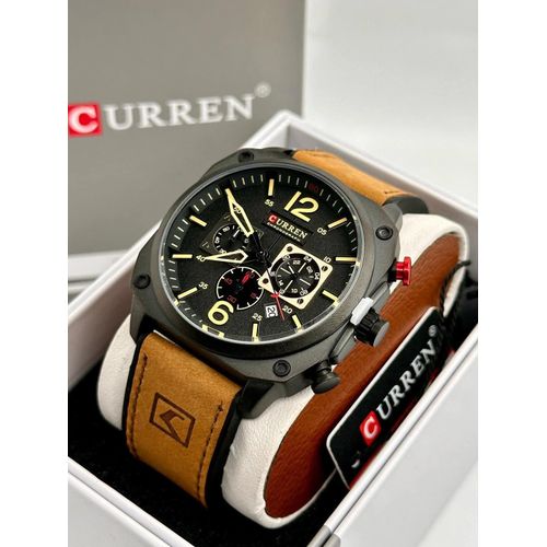 Montre De Sport à Quartz étanche En cuir MARRON