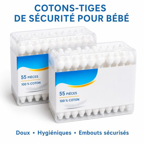 Cotons-tiges de Sécurité pour Bébé – Lot de 3