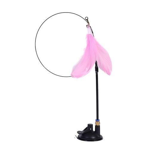 Jouet Ventouse Drôle Pour Chat-Plume Rose