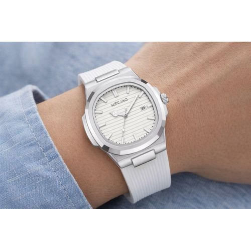 Montre Homme et femme – Bracelet Silicone Blanc – Étanche 3ATM – Affichage – Date