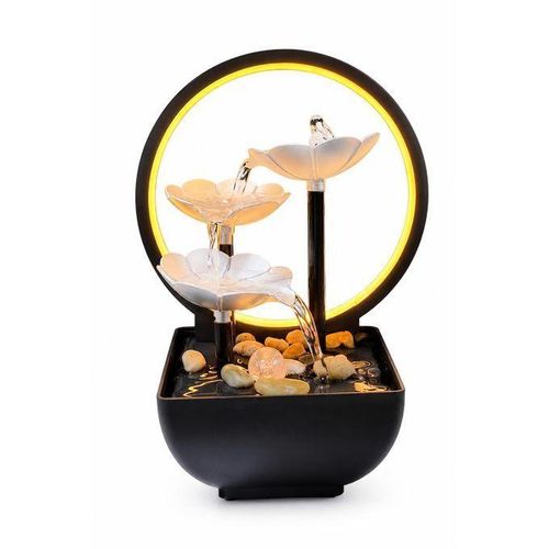 Mini fontaine de table 3 bols avec lumière LED eau apaisante fontaine sonore Zen/méditation maison/bureau décor maison