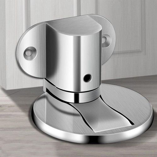 Butoir de porte de chambre en alliage de zinc / Butée de porte au sol Quincaillerie sans perçage (Argent)