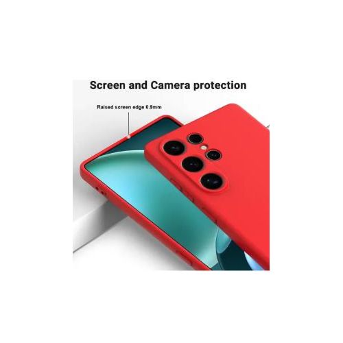 Coque Silicone Compatible Pour Samsung Galaxy S26 Ultra Avec Antichoc - ROUGE