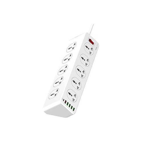 Multiprise Parasurtenseur – 10 Prises + 5 USB + Type-C -Blanc