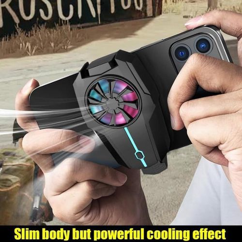Refroidisseur de téléphone rechargeable, Radiateur ventilateur de refroidissement de jeu téléphonique LED - Mode de refroidissement à 3 vitesses