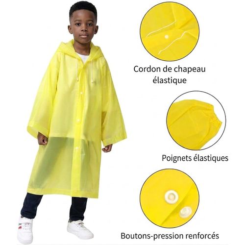 impermeable complet - imperméables - Multifonctionnel imperméable unisexe - imperméable enfants - Jaune
