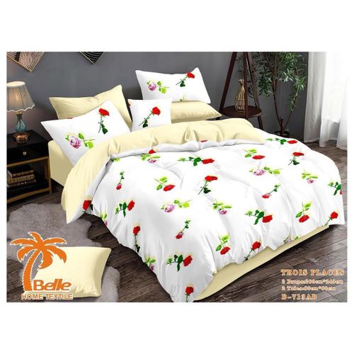 Lot de 2 Draps et 2 Taies - Confort et Élégance pour Lit 3places