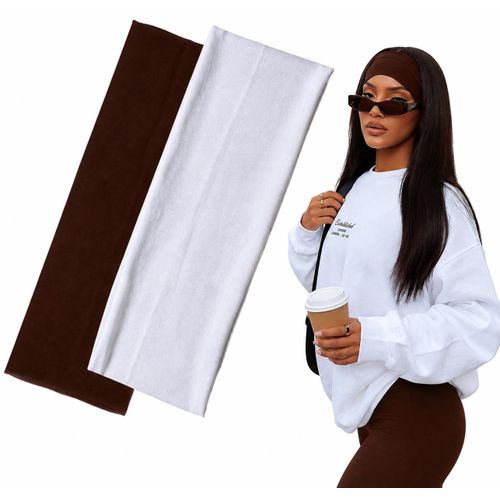 Lot De 2 Bandeaux Marron et Blanc