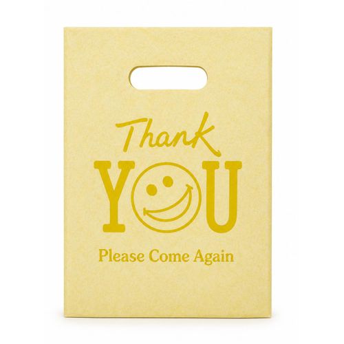 Lot de 50 Sacs Cadeaux Thank You avec Poignée Découpée – Jaune