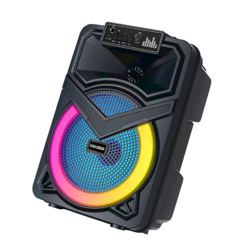 Enceinte Bluetooth Karaoké Portable – Avec Micro Filaire et Lumières LED
