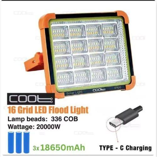 Projecteur LED Rechargeable 20000W - 16 Zones COB Haute Puissance - Éclairage de Chantier Portable avec Port Type-C