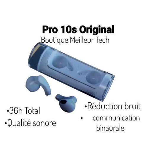 Ecouteurs Bluetooth Pro 10s Blanc - Bonne Qualité Sonore VC NN