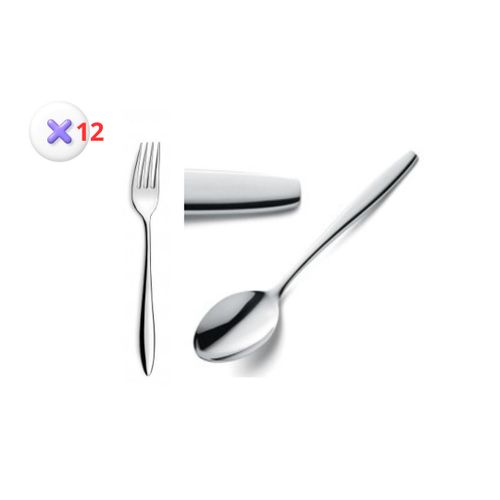 Lot De 12 Couverts ( 6 Cuillères Et 6 Fourchettes ) De Luxe De Table - Inox