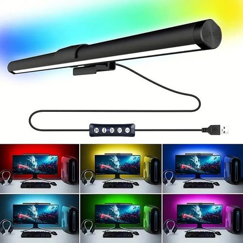 Bande lumineuse intelligente pour moniteur avec rétroéclairage RGB, sans éblouissement de l'écran, protection des yeux adaptée à un usage domestique et professionnel.