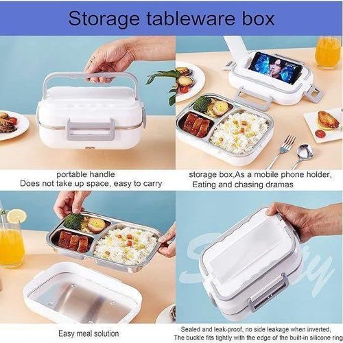 Partagez ce produit Offre Anniversaire Boîte à Lunch Isotherme En Acier Inoxydable, Chauffante Sans Ajout D'eau, Pour Voiture Et Maison