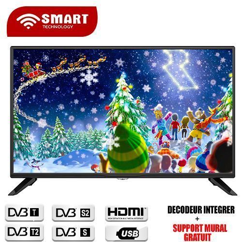 TV LED HD 32" - Régulateur & Décodeur Intégrés STT-5032 Ou STT-7734 Ou STT-5532E- Noir - Garantie 12 Mois