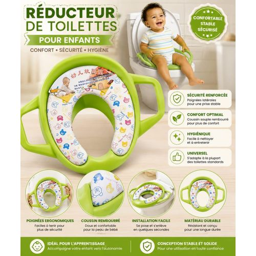 Réducteur de Toilette pour Enfants avec Poignées – Siège WC Ergonomique Antidérapant