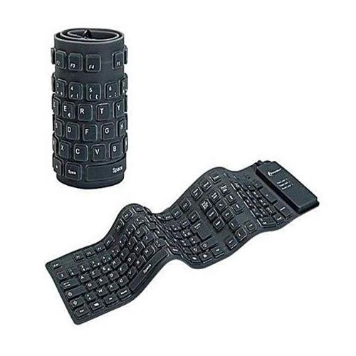 Clavier pliable en silicone, étanche, 85 touches, silencieux, portable, USB, pliable, en caoutchouc souple, enroulable, léger, résistant à la poussière, flexible, fin, pour ordinateurs de bureau