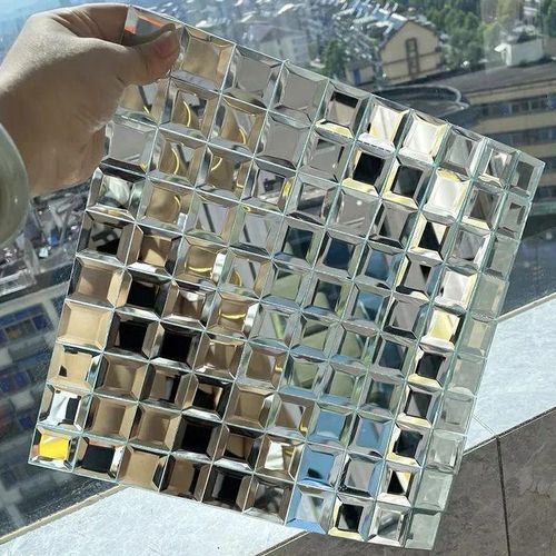 Mosaïque Murale Autocollante Effet Miroir – Design Carré Luxe