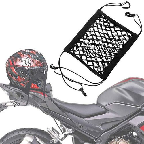Motocyclette Cargo Net haut élastique double couche Motocyclette Net pour casque de stockage 10 X11 Bungee Cargo Net avec crochets bagage Net