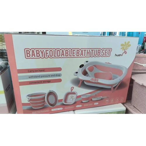 baignoire bébé pliable avec support de bain et capteur de température