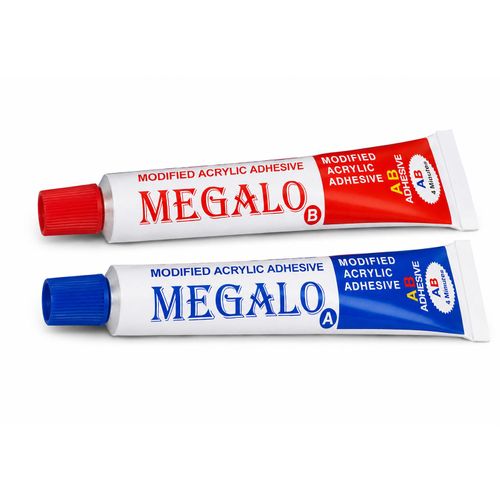 Epoxy, Colle Adhésive Acrylique MEGALO AB – Haute Résistance – Séchage Rapide – Double Tube A+B