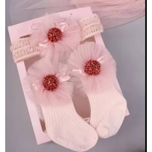 ACCESSOIRES BÉBÉ – BARETTE+CHAUSSETTE