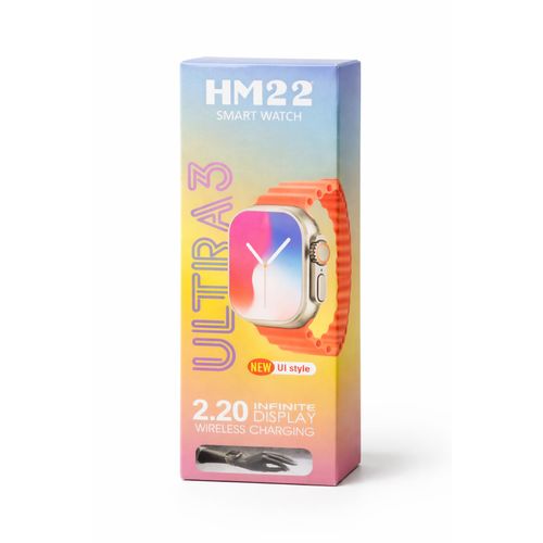 Montre Connectée HM22 Ultra 3 – Écran 2.20" HD, Appels Bluetooth & Recharge Sans Fil