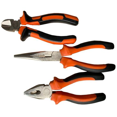 Lot de 3 jeux de pinces, coupante, bec et universelle