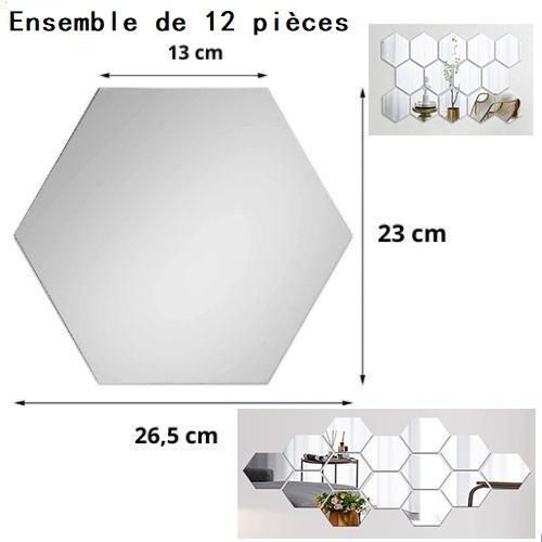 12 pièces/ensemble d'autocollants muraux miroir 3D hexagonaux DIY pour décoration intérieure, autocollants décoratifs miroir, décoration murale artistique pour chambre avec autocollants auto-adhésifs