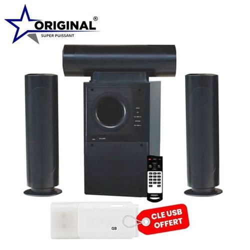 Original Super Power Woofer Home Cinéma Hi-Fi- Bluetooth - Blanc + Clé USB Offerte