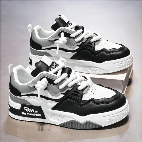 Baskets pour homme – Chaussures de skate décontractées à semelle épaisse, à lacets – Chaussures tendance et polyvalentes
